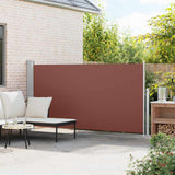 Patio Retractable Side Awning 160 x 300 cm Brown - Side View