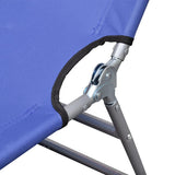 Folding Sun Lounger Powder-coated Steel Blue - Top-Down View