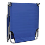 Folding Sun Lounger Powder-coated Steel Blue - 45-Degree Angle