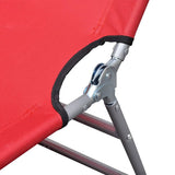 Folding Sun Lounger Powder-coated Steel Red - Top-Down View