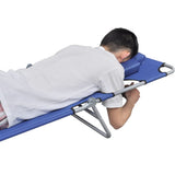 Folding Sun Lounger with Head Cushion Powder-coated Steel Blue - Top-Down View