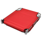 Folding Sun Lounger with Head Cushion Powder-coated Steel Red - Rear View