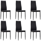 Dining Chairs 6 pcs Black Faux Leather