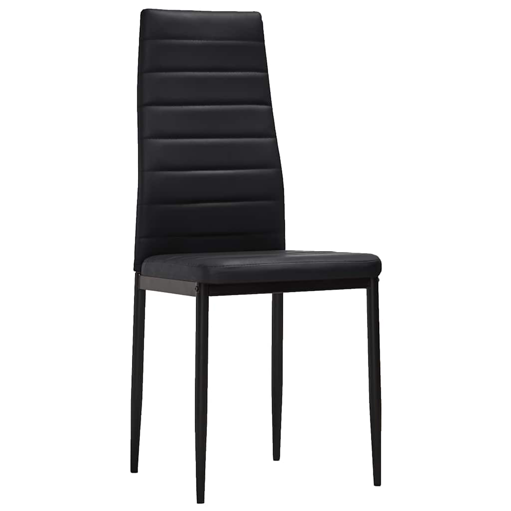 Dining Chairs 6 pcs Black Faux Leather