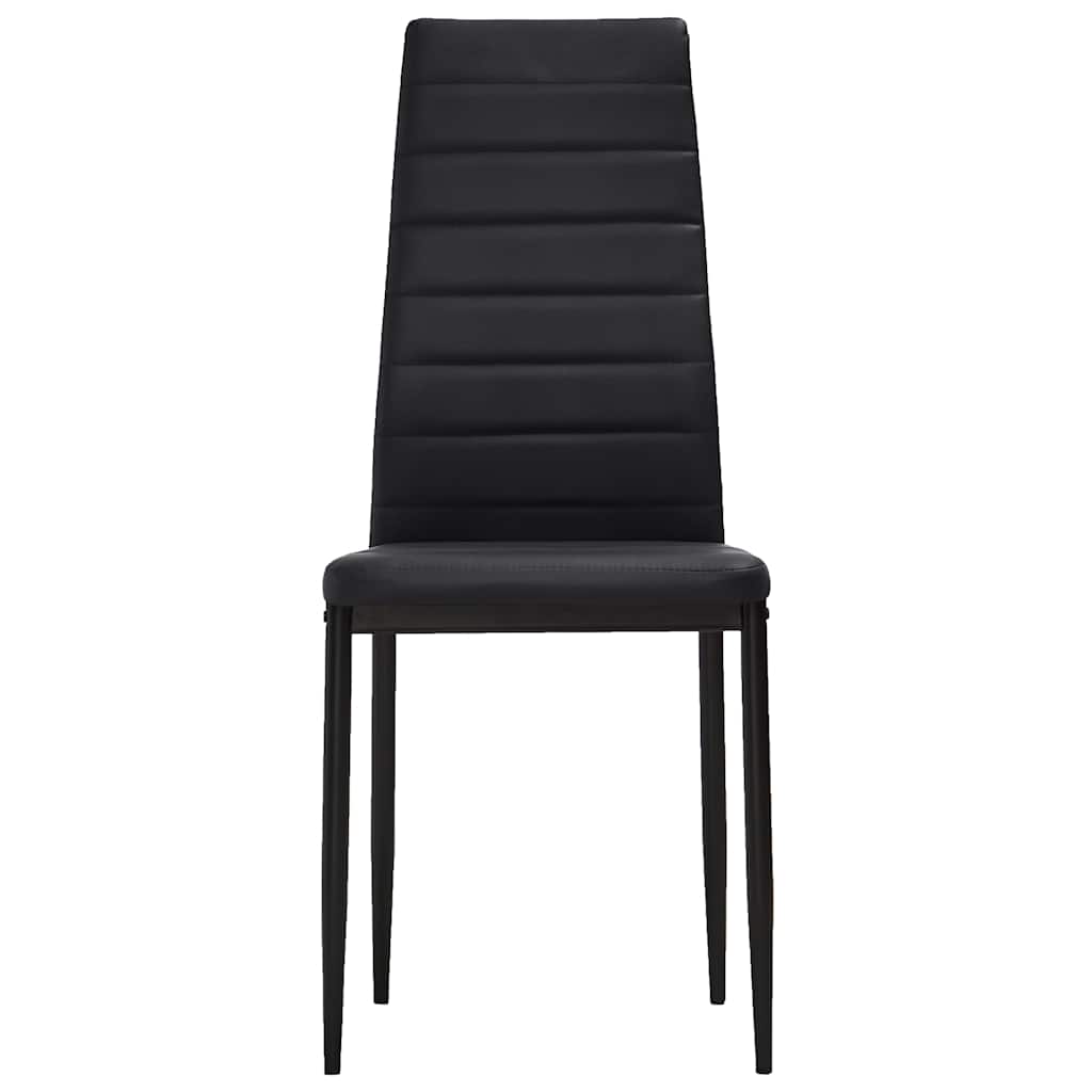 Dining Chairs 6 pcs Black Faux Leather
