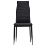 Dining Chairs 6 pcs Black Faux Leather