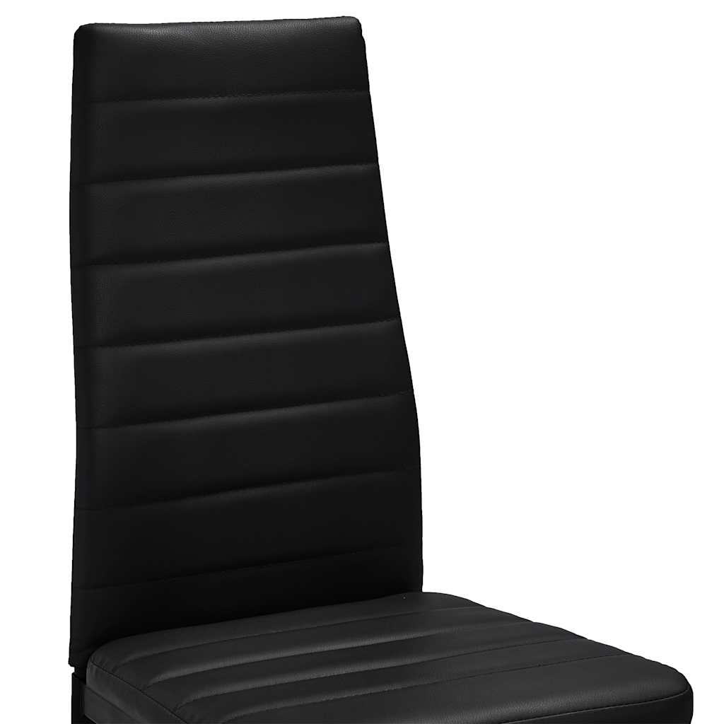 Dining Chairs 6 pcs Black Faux Leather