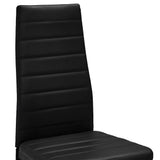 Dining Chairs 6 pcs Black Faux Leather - Rear View