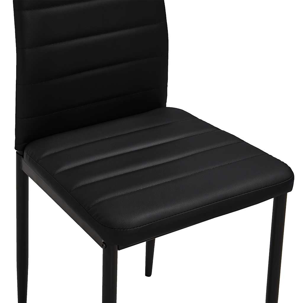 Dining Chairs 6 pcs Black Faux Leather