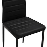Dining Chairs 6 pcs Black Faux Leather