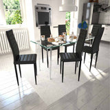 Dining Chairs 6 pcs Black Faux Leather