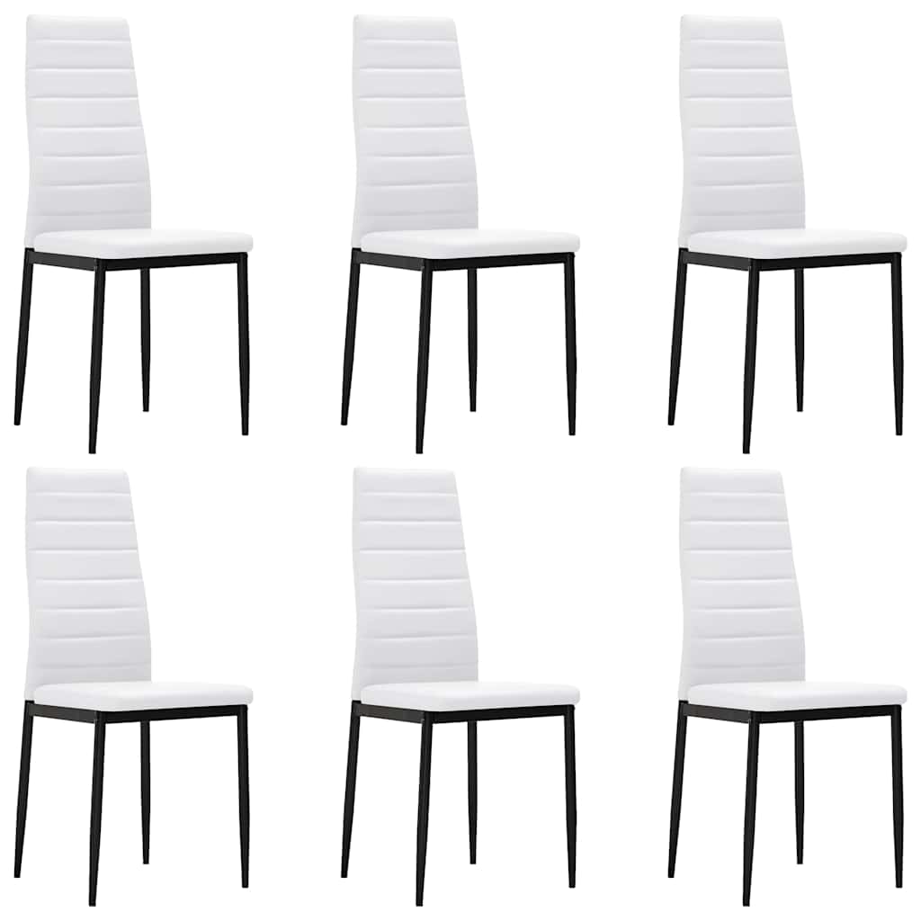Dining Chairs 6 pcs White Faux Leather