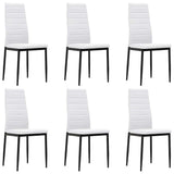 Dining Chairs 6 pcs White Faux Leather