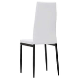 Dining Chairs 6 pcs White Faux Leather - 45-Degree Angle