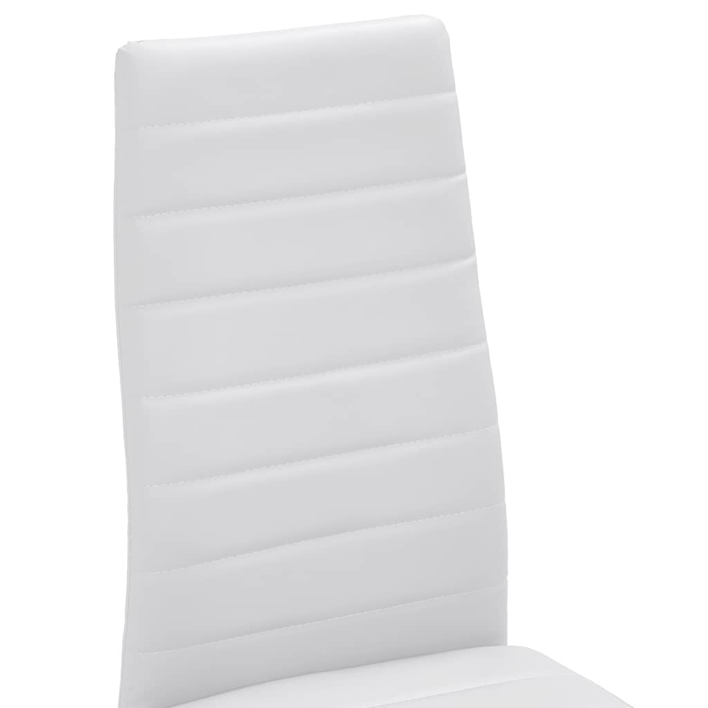Dining Chairs 6 pcs White Faux Leather