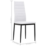 Dining Chairs 6 pcs White Faux Leather - Low Angle