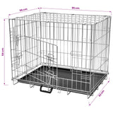 Foldable Metal Dog Bench L - Close-Up Angle