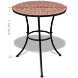 Bistro Table Terracotta 60 cm Mosaic - 45-Degree Angle