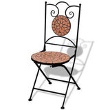 Folding Bistro Chairs 2 pcs Ceramic Terracotta - Front View