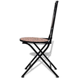Folding Bistro Chairs 2 pcs Ceramic Terracotta - Side View