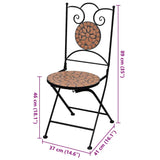 Folding Bistro Chairs 2 pcs Ceramic Terracotta - Close-Up Angle