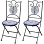 Folding Chairs 2 pcs Ceramic Blue and White