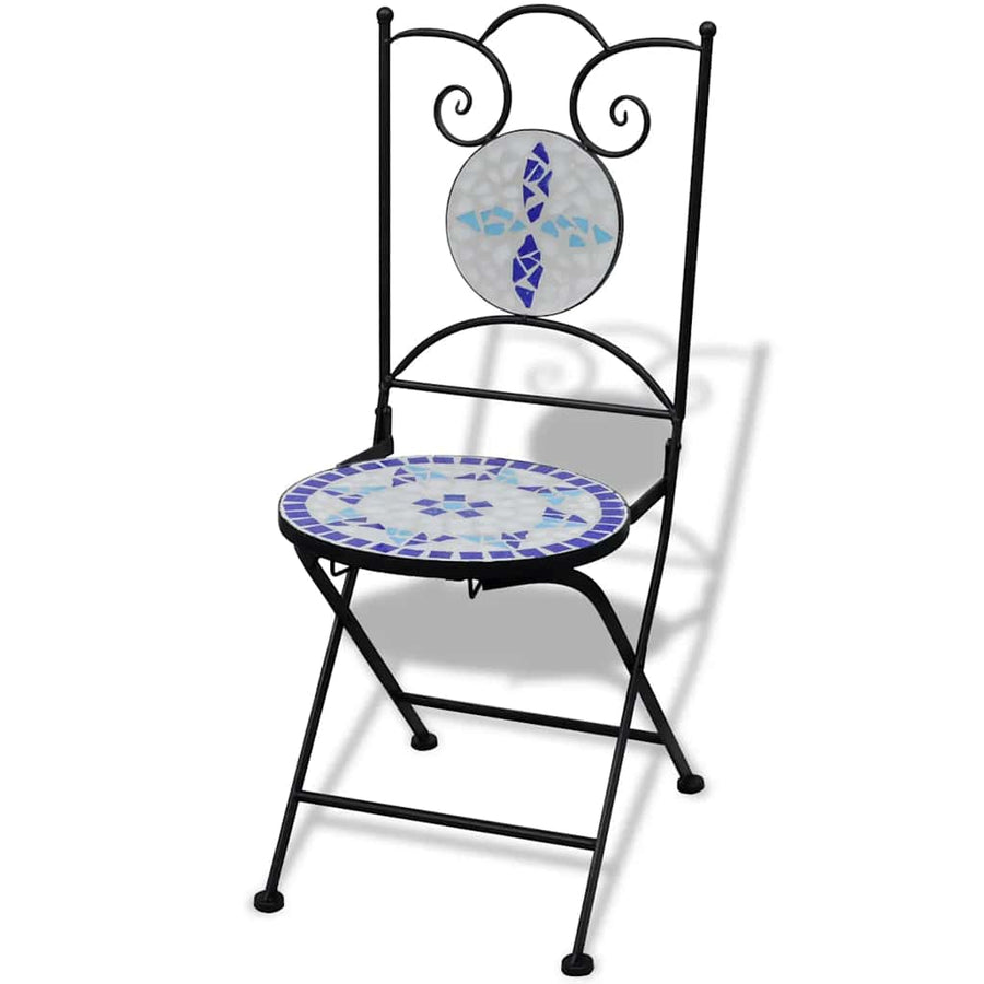 Folding Chairs 2 pcs Ceramic Blue and White