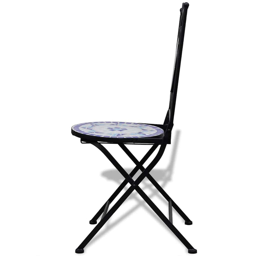 Folding Chairs 2 pcs Ceramic Blue and White