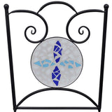 Folding Bistro Chairs 2 pcs Ceramic Blue and White - Top-Down View