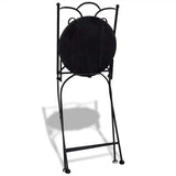 Folding Bistro Chairs 2 pcs Ceramic Blue and White - Rear View