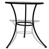 Bistro Table Black and White 60 cm Mosaic - Side View
