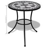 Bistro Table Black and White 60 cm Mosaic - 45-Degree Angle