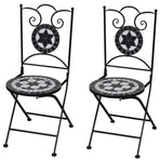 Folding Chairs 2 pcs Ceramic Black and White