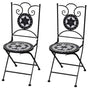 Folding Chairs 2 pcs Ceramic Black and White