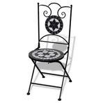 Folding Chairs 2 pcs Ceramic Black and White