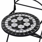Folding Chairs 2 pcs Ceramic Black and White