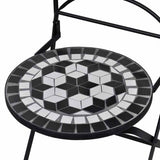 Folding Bistro Chairs 2 pcs Ceramic Black and White - Top-Down View