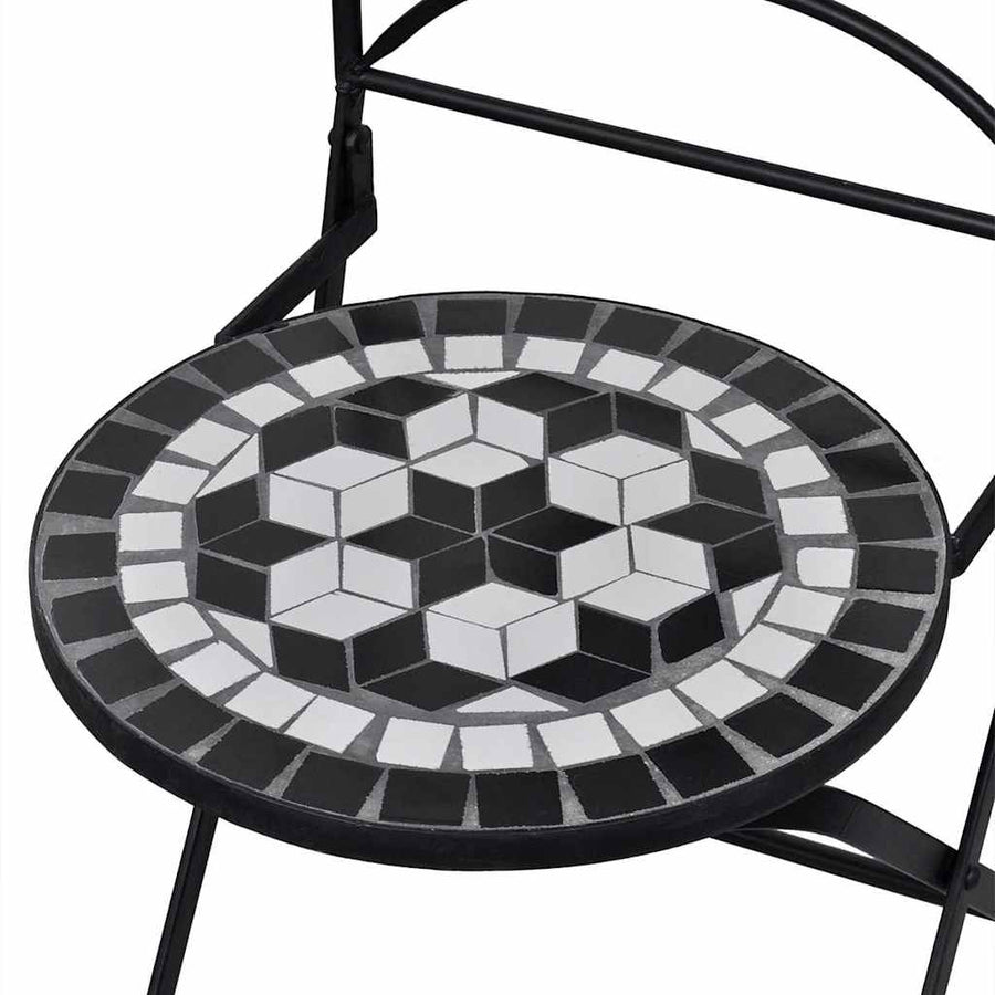 Folding Chairs 2 pcs Ceramic Black and White