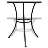 Bistro Table Terracotta and White 60 cm Mosaic - Front View