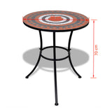 Bistro Table Terracotta and White 60 cm Mosaic - 45-Degree Angle