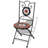 Folding Bistro Chairs 2 pcs Ceramic Terracotta and White - Front View