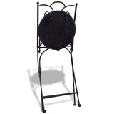 Folding Bistro Chairs 2 pcs Ceramic Terracotta and White - Side View