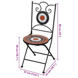 Folding Bistro Chairs 2 pcs Ceramic Terracotta and White - Close-Up Angle