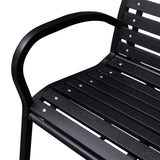 Garden Bench 125 cm Steel and WPC Black - Side View
