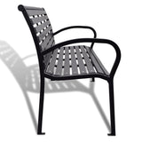 Garden Bench 125 cm Steel and WPC Black - Top-Down View