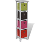 Storage Rack with Multi-colour Baskets Paulownia Wood