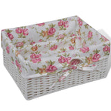 Cabinet with 1 Drawer and 3 Baskets White Wood - 45-Degree Angle