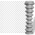 Chain Link Fence Galvanised Steel 15x1 m Silver