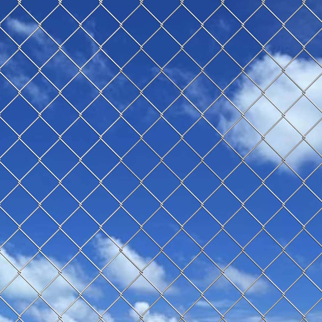 Chain Link Fence Galvanised Steel 15x2 m Silver
