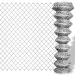 Chain Link Fence Galvanised Steel 25x1.25 m Silver